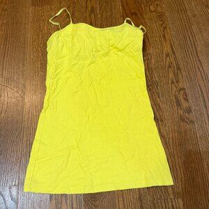EUC Neon Yellow Cami Tank Top | Adjustable Strap Bright Summer Basic Sz M